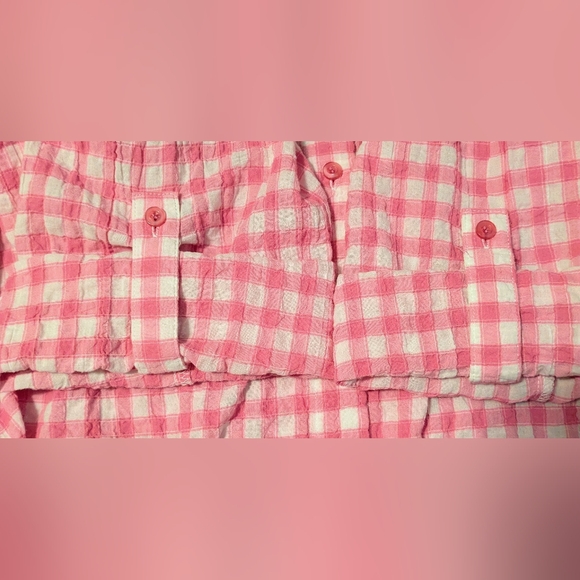 Westbound Woman Pink Gingham Button-Up Blouse Roll Up Button Up Sleeves 2X - Picture 6 of 8